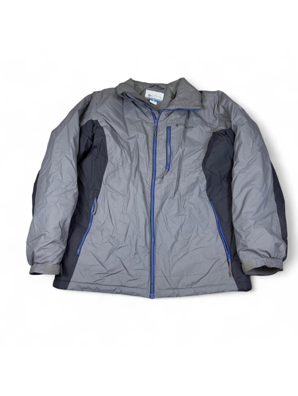 Columbia Mens Jacket Medium Gray Black Insulated Outdoor Zip